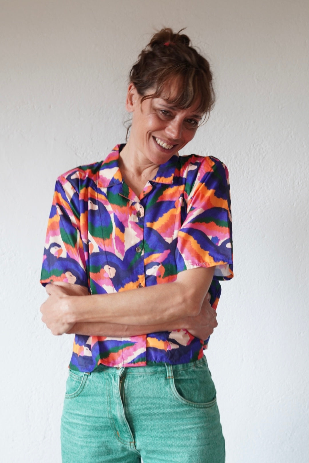 Camisa Crop Parrots