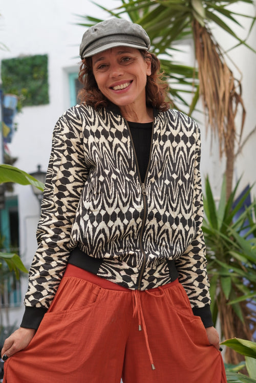 Veste bomber réversible à motifs tribaux