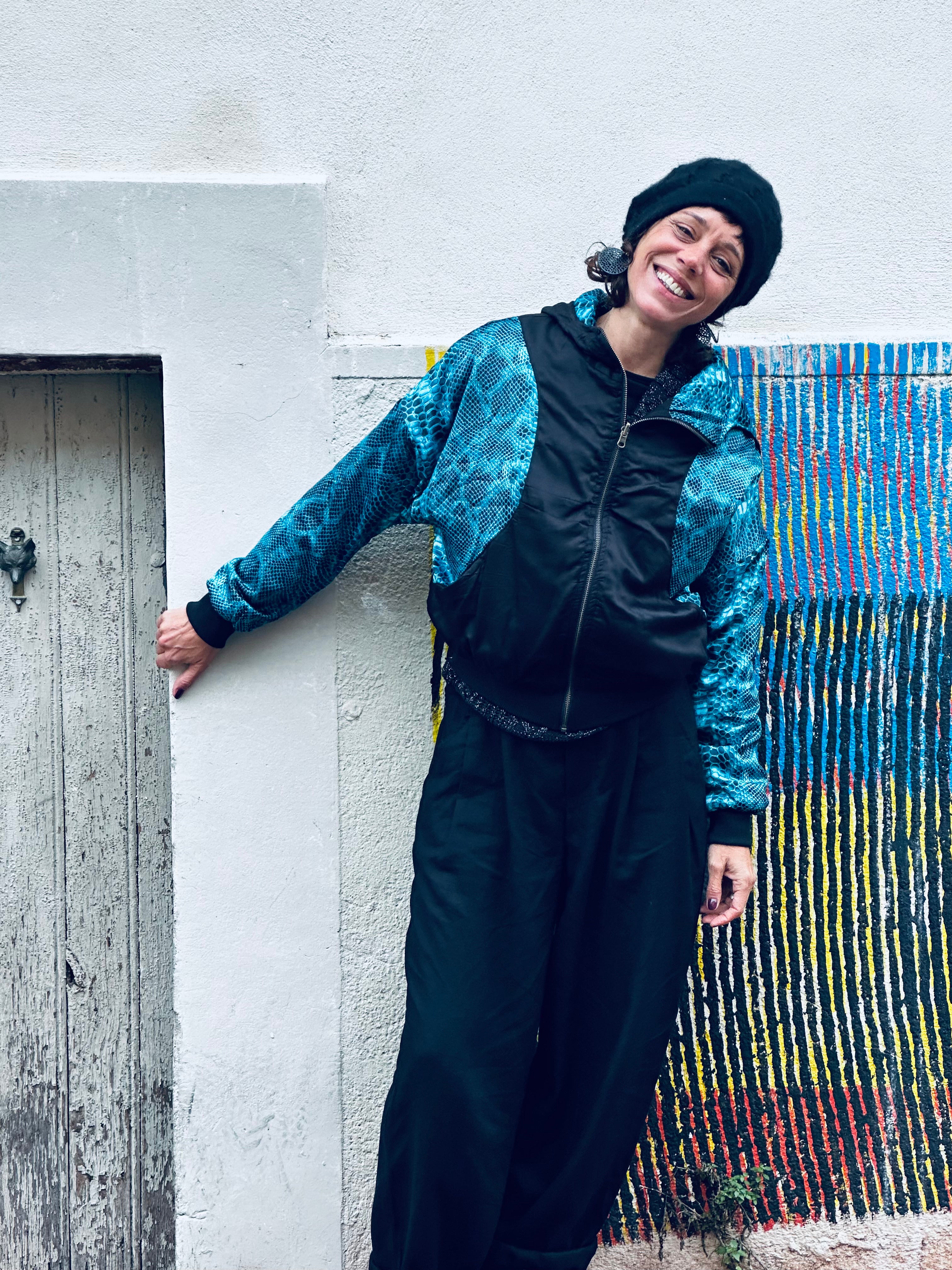 Chaqueta Crop Urban Blue