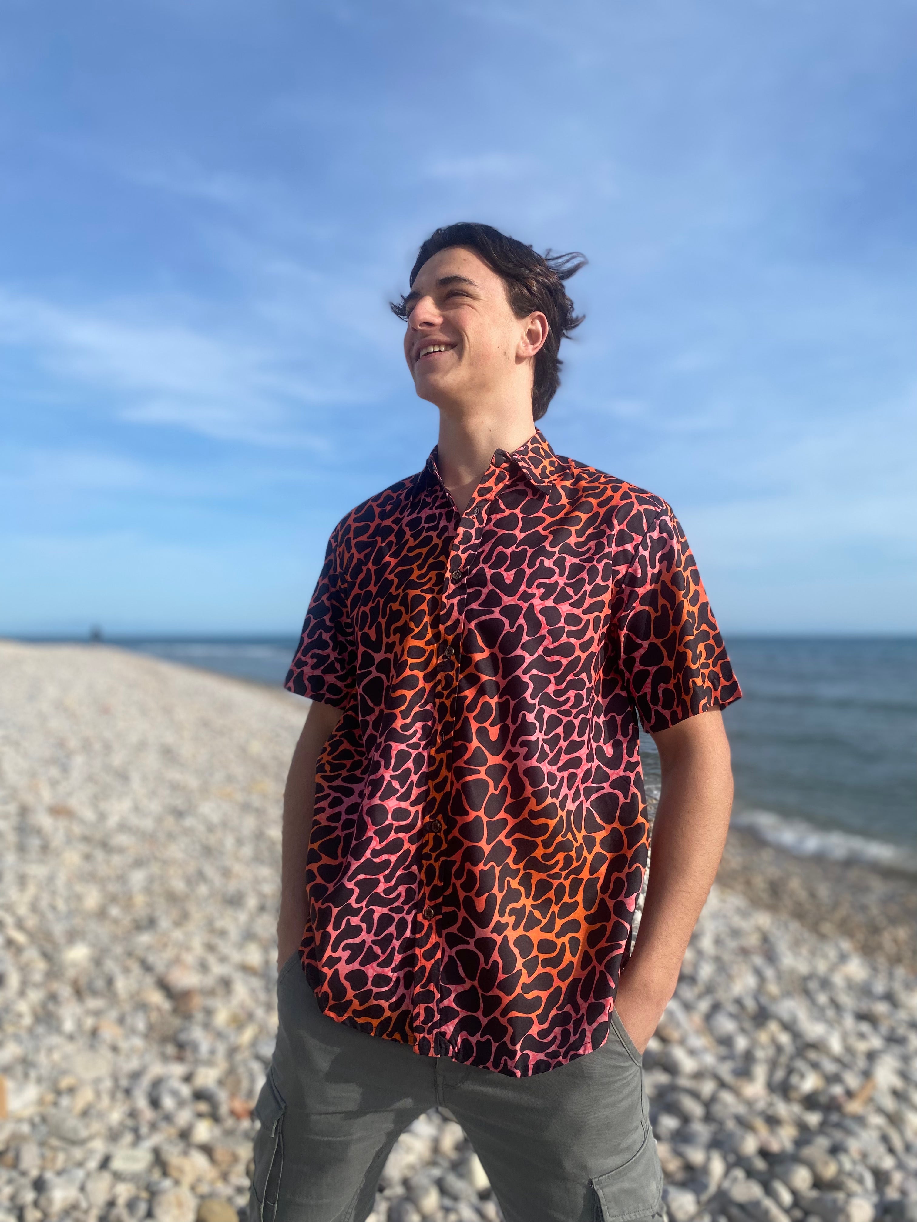 Camisa Hawaiana Animal Pink