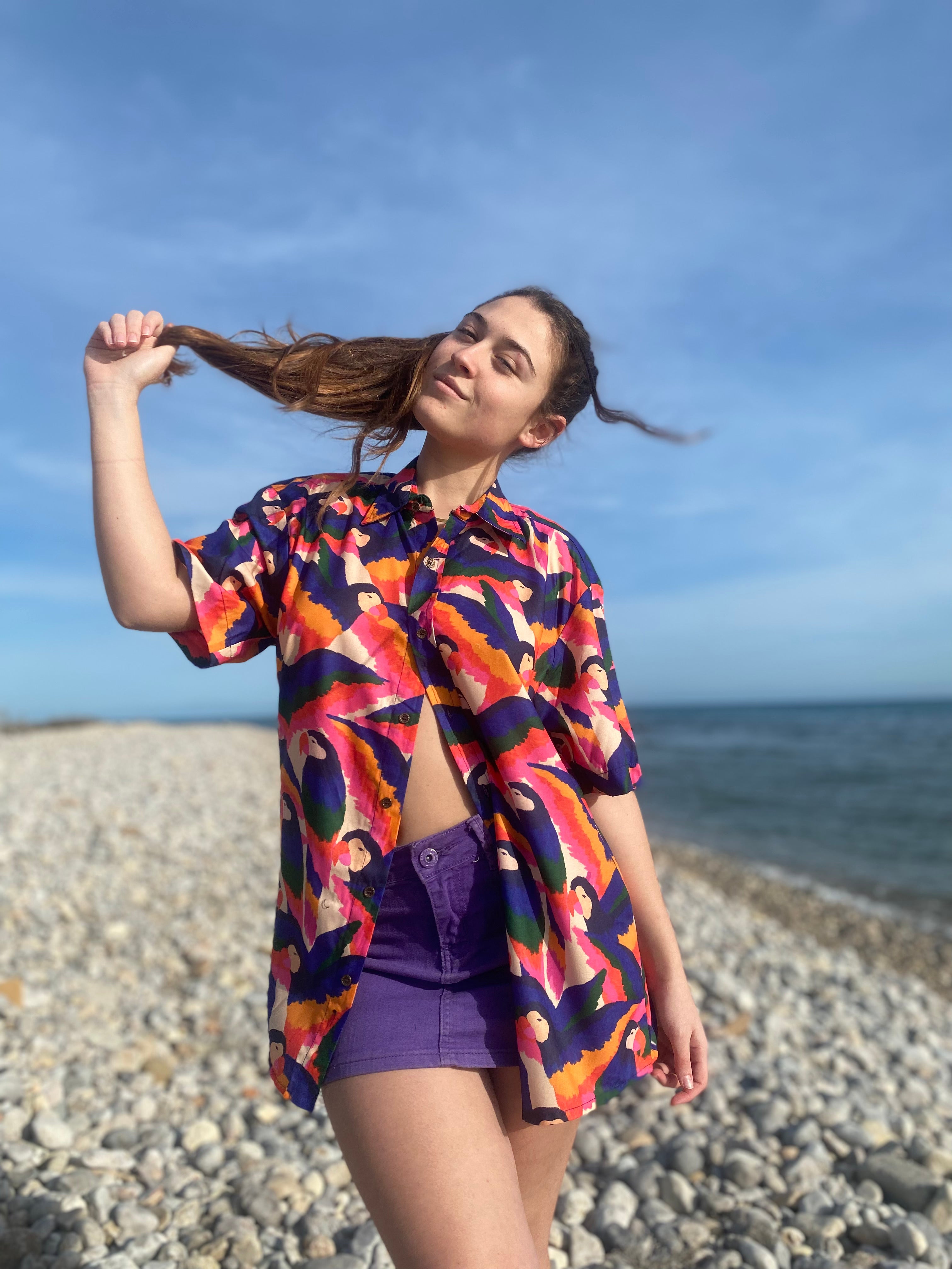 Camisa Hawaiana Parrots