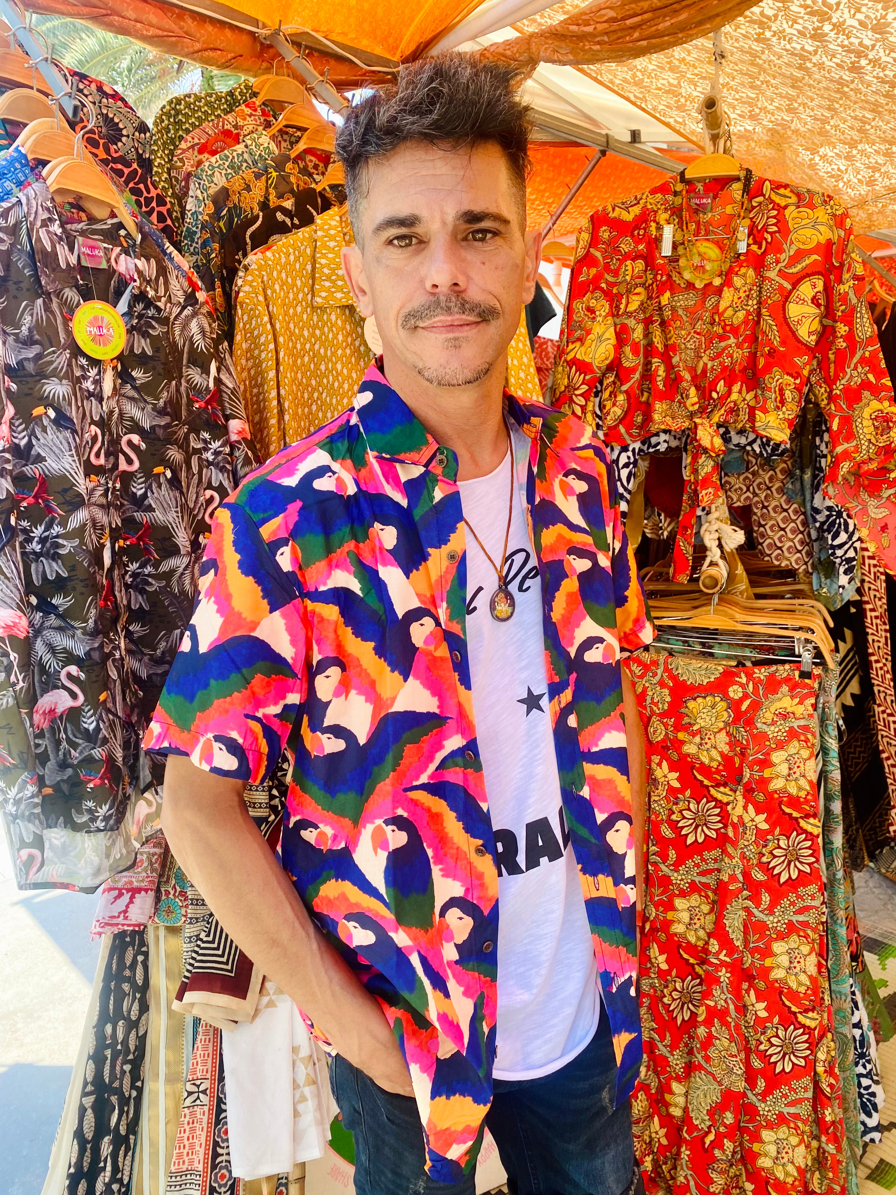 Camisa Hawaiana Parrots